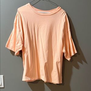 Free People FP Movement Peach Oversized T-Shirt Small Worn Once